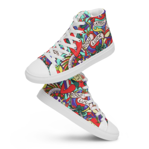 Tattooprint High top canvas shoes.