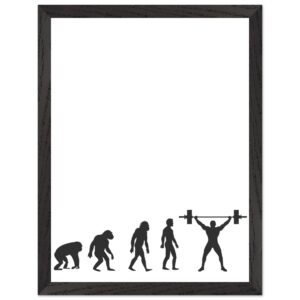 Evolution of gym man. 30*40 cm